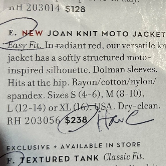 NWOT Gump’s Red Long Sleeve Joan Knit Moto Jacket - Picture 5 of 5